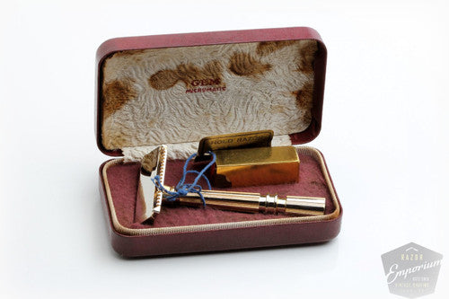 Gem 1930's Micromatic Razor Single Edge TTO in Brown Case