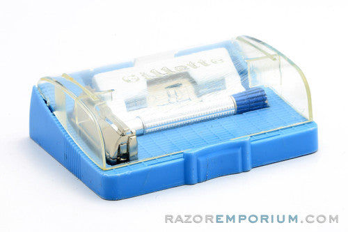 1958 Gillette Light Blue Tip DE Super Speed with Case D2