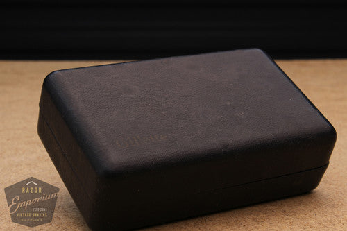 Gillette 1940's Gold Fat Handle Tech Razor in Black Leather Box