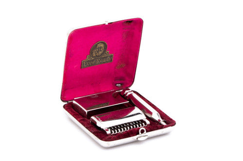 1912 Style Ever Ready Single Edge Safety Razor with Metal Case & Blade Bank | Nickel Revamp
