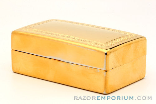 1934 Gillette Aristocrat Bulldog Open Comb w/ Gold Case & Blade Bank | 24K Gold Revamp