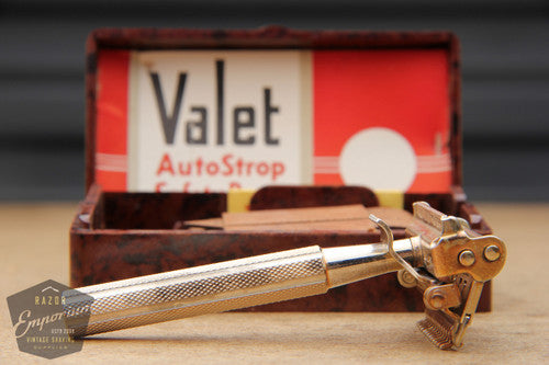 Valet Auto Strop Silver Razor Set w/ Box New Old Stock - Made in England