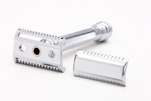 Merkur 39C - HD Long Handle Barber Pole Safety Razor, Slant Bar