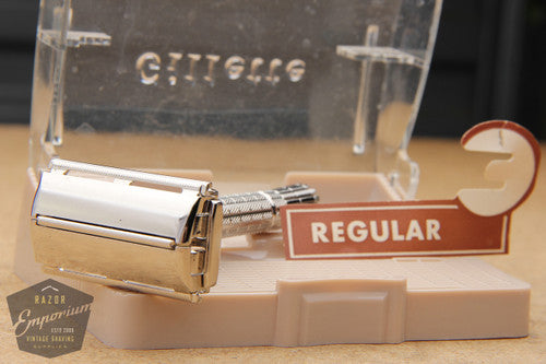 Gillette 1957 Regular / Flair Tip DE Super Speed in Tan Case - C1