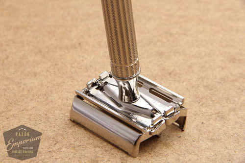 Gillette 1946 President DE Safety Razor Non-Notched - Original Rhodium Finish