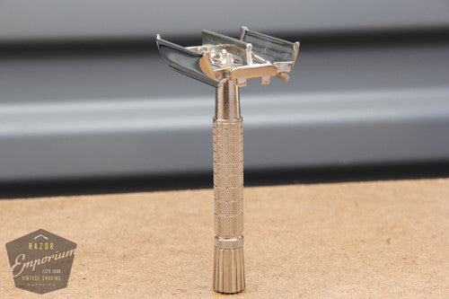 Gillette 1966 Medium Flair Tip Super Speed Safety Razor B2 * Revamped - Nickel- L4