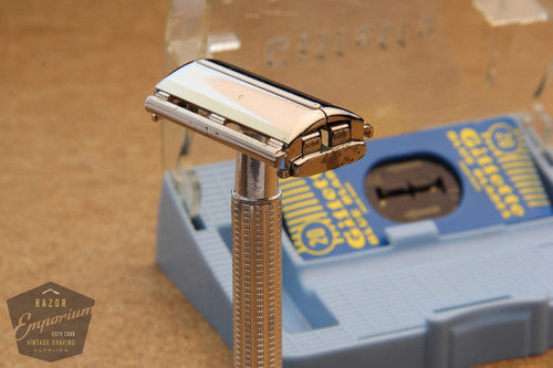 Gillette 1957 Light / Blue-Tip DE Super Speed in Blue Case - C4