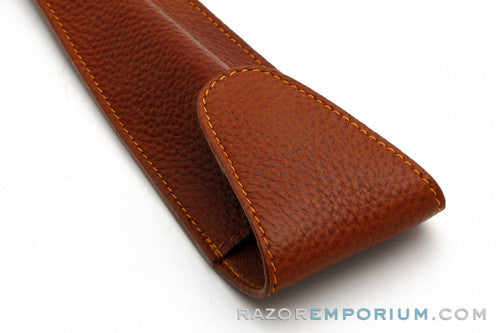 Parker | Deluxe Leather V-Shape Straight Razor Travel Pouch