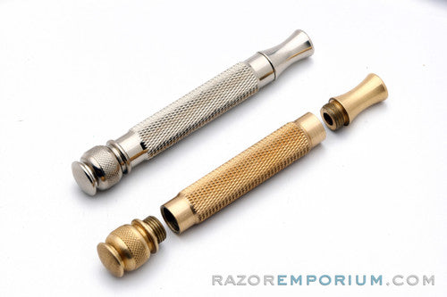 1947-51 Gillette Tech and Ball End Replica Handle DE Safety Razor | Factory Nickel Revamp