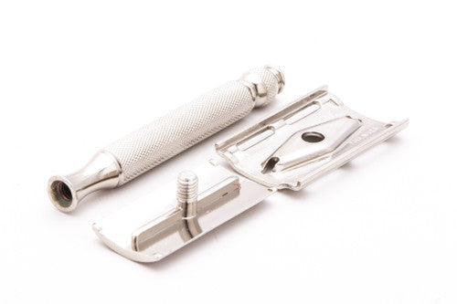 1954 Z4 Gillette Ball End Tech Double Edge Safety Razor | Factory Nickel Revamp