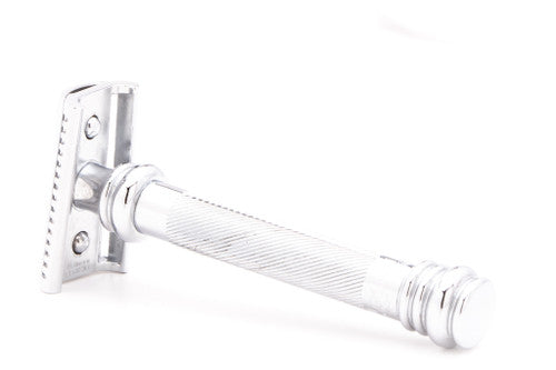 Merkur 39C - HD Long Handle Barber Pole Safety Razor, Slant Bar | Used