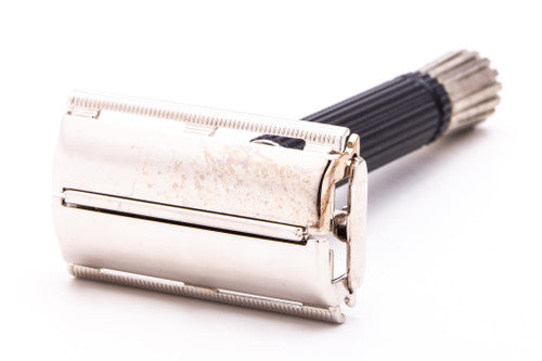 1971 R3 Gillette Black Handle Super Speed Safety Razor | Rhodium Revamp