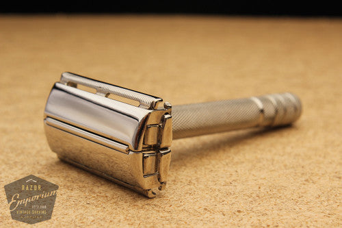 Gillette 1940s Notched DE Super Speed Safety Razor * Nickel REVAMPED