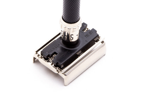 1978 Y1 Gillette Super Adjustable "Black Beauty" Double Edge Safety Razor | Factory Nickel Revamp