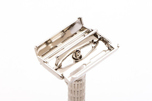 1955 A2 Gillette Heavy Red Tip Super Speed Safety Razor | Factory Nickel Revamp