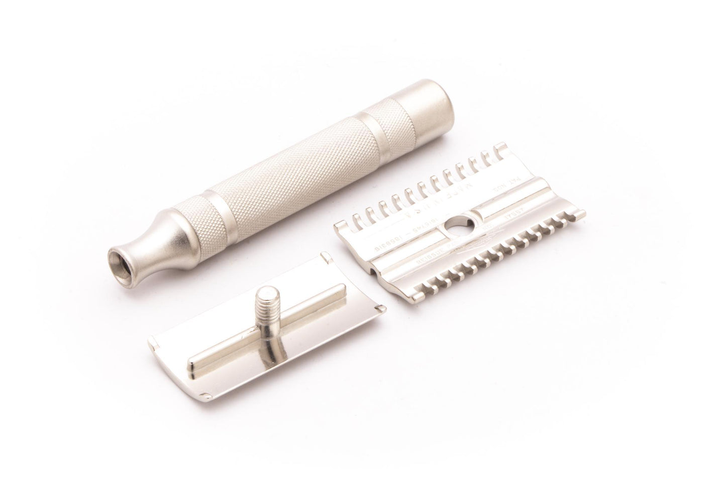 1930's Gillette NEW Short Comb Common Bar Handle Razor | Factory Nickel Revamp