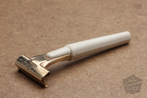Schick 1960s Injector Safety Razor Gold Cream Handle