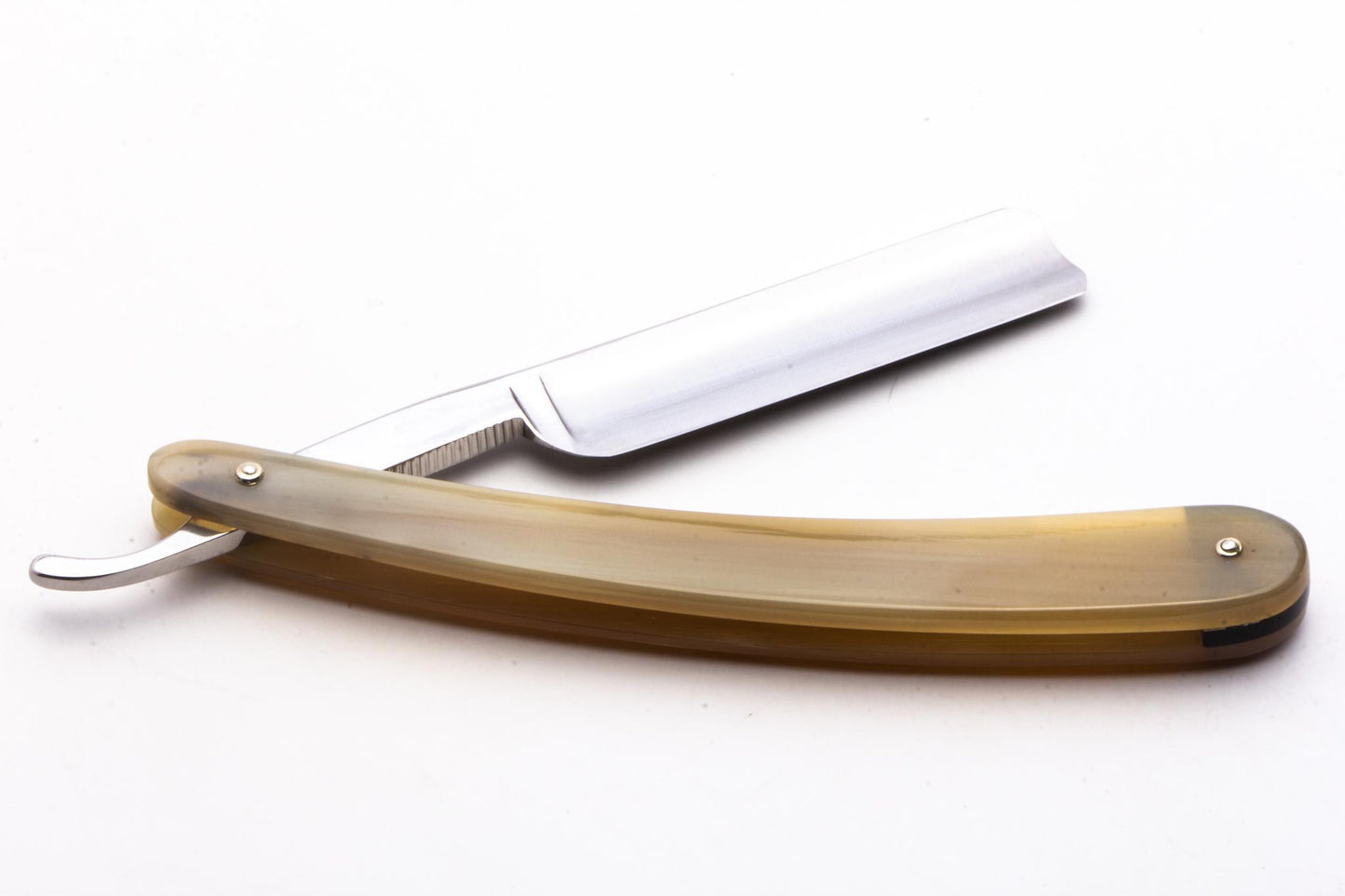 5/8" Ralf Aust Spanish Tip Hollow Ground Straight Razor | Horn Scales