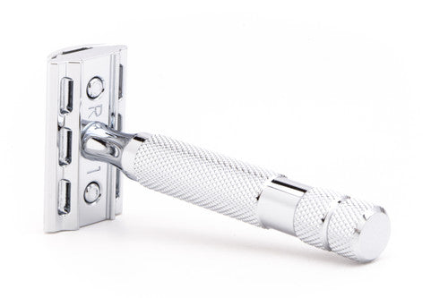 Rockwell 6C White Chrome Adjustable Double Edge Safety Razor