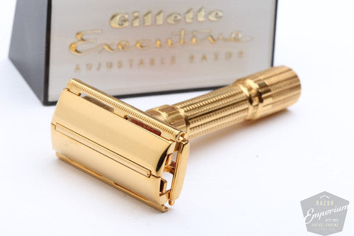 Gillette 1958 Executive Double Edge in Original Case * Gold Revamp