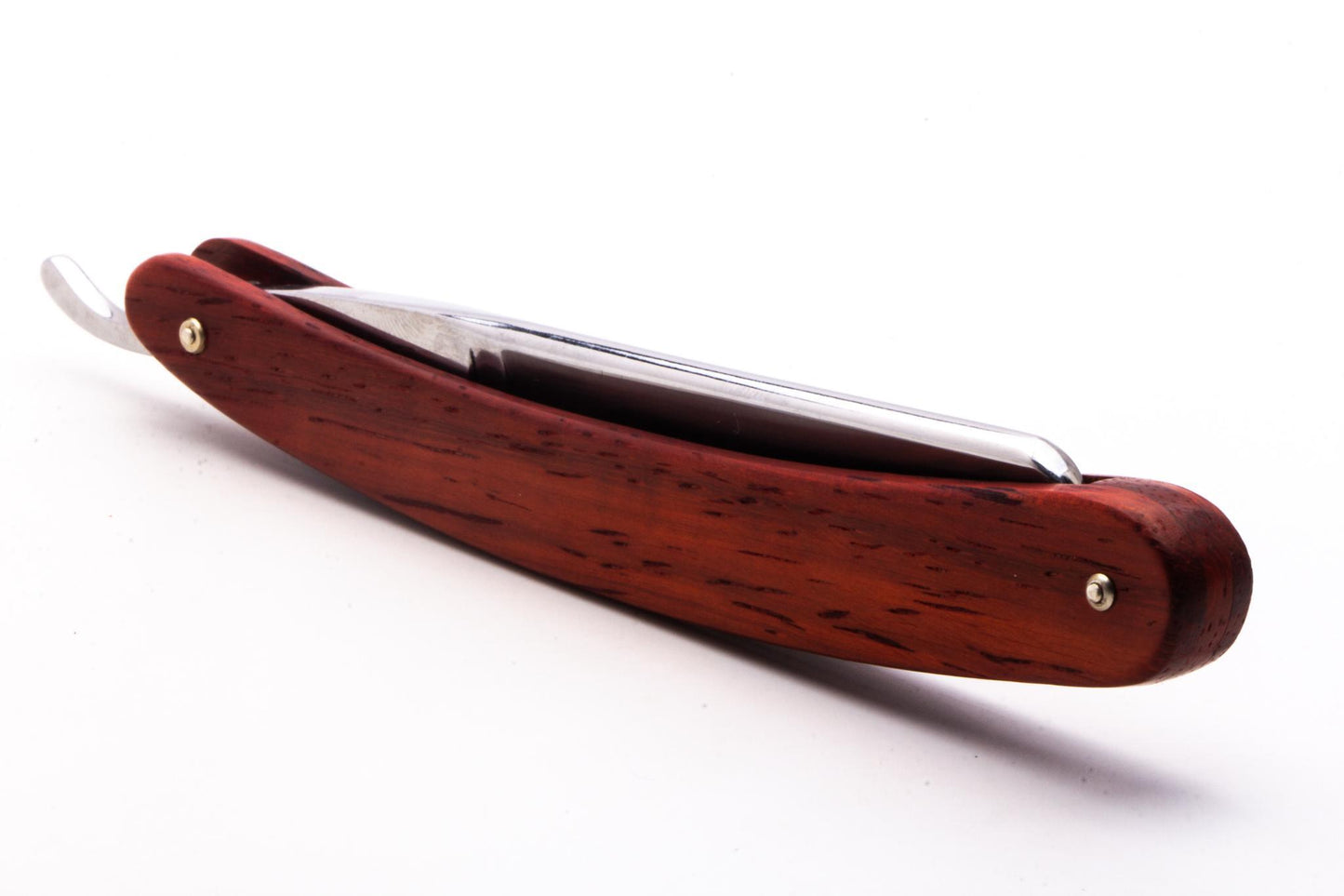 5/8" Ralf Aust Spanish Tip Straight Razor | Red Wood Scales