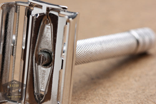 Gillette 1950's British Heavy Duty Rocket Safety Razor - Made in England * RHODIUM REVAMPED