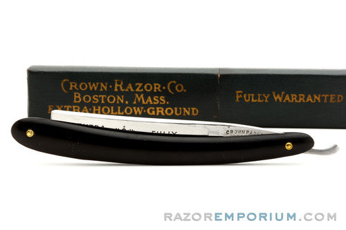 5/8" Crown Razor Co. Straight Razor w/ Case & Instructions | Boston, Mass.