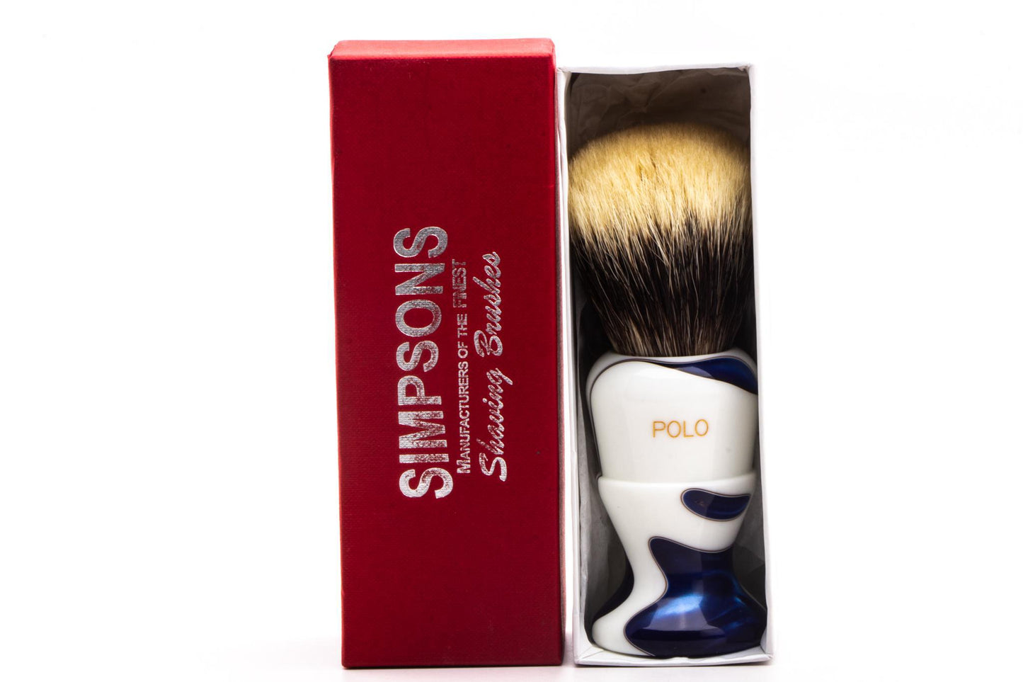 Simpsons | Le Polo 12 Manchurian Badger Sapphire Candy Shaving Brush| Pre-owned