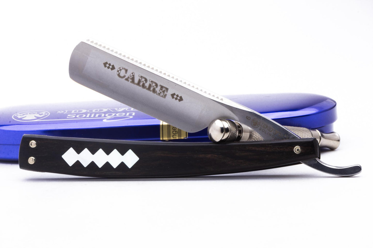 6/8" Dovo Solingen "Carre" Ebony Wood Handle Straight Razor