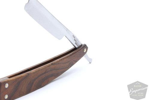 7/16" Klas Tornblom Faux Frameback Wood Scale Straight Razor