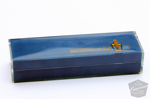 Gillette 1960 Gold Toggle Adjustable DE Safety Razor Set w/ Case & Blades - F4