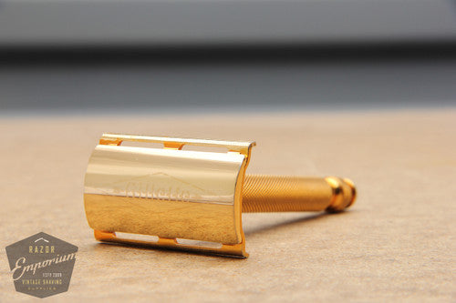 Gillette 1930's Gold Ball End Old Type Style DE Razor - 3 Piece