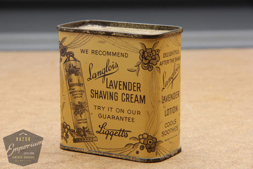 Langlois Lavender Shaving Cream Tin Blade Safe - Made in the USA
