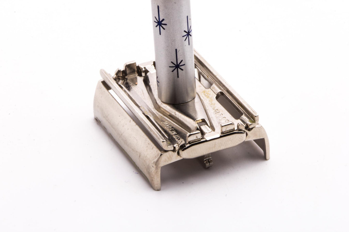 1964 J4 Gillette Lady Blue Star Double Edge Safety Razor Set | Original Condition