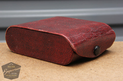 Gillette 1930's Travel Combination Set in Red Leather