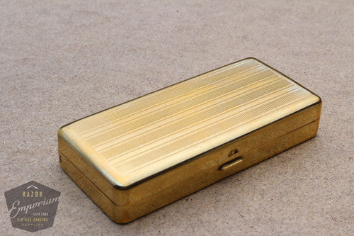 Gillette 1930's Ball End Old Type Style Razor in Gold Pinstripe Case