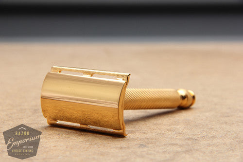 Gillette 1940's Gold Ball End Tech DE Safety Razor * Gold REVAMPED