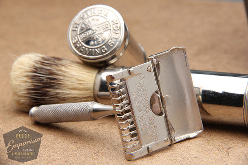 Ever-Ready 1912 Style Single Edge Safety Razor in Black Leather Case