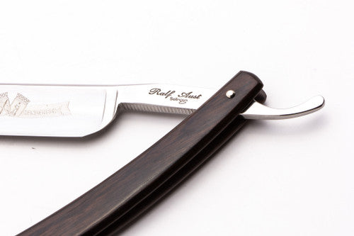6/8" Ralf Aust American Tip Straight Razor - African Blackwood Scales