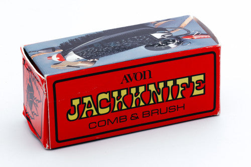 Avon Black Jackknife Comb and Brush