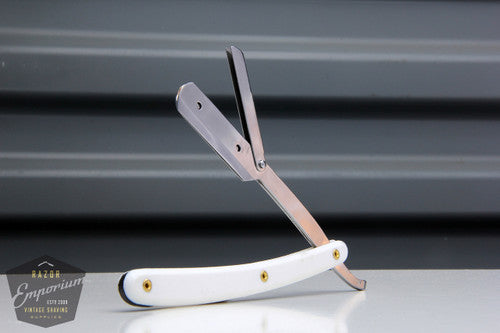 Starter Shave Shavette/Straight Razor White Handle