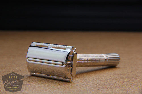 Gillette 1952 Flair Tip Super Speed Safety Razor * Nickel REVAMPED