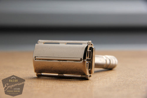 Gillette 1940's Notched Super Speed Safety Razor / Nickel REVAMPED