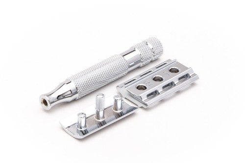Rockwell 6C White Chrome Adjustable Double Edge Safety Razor