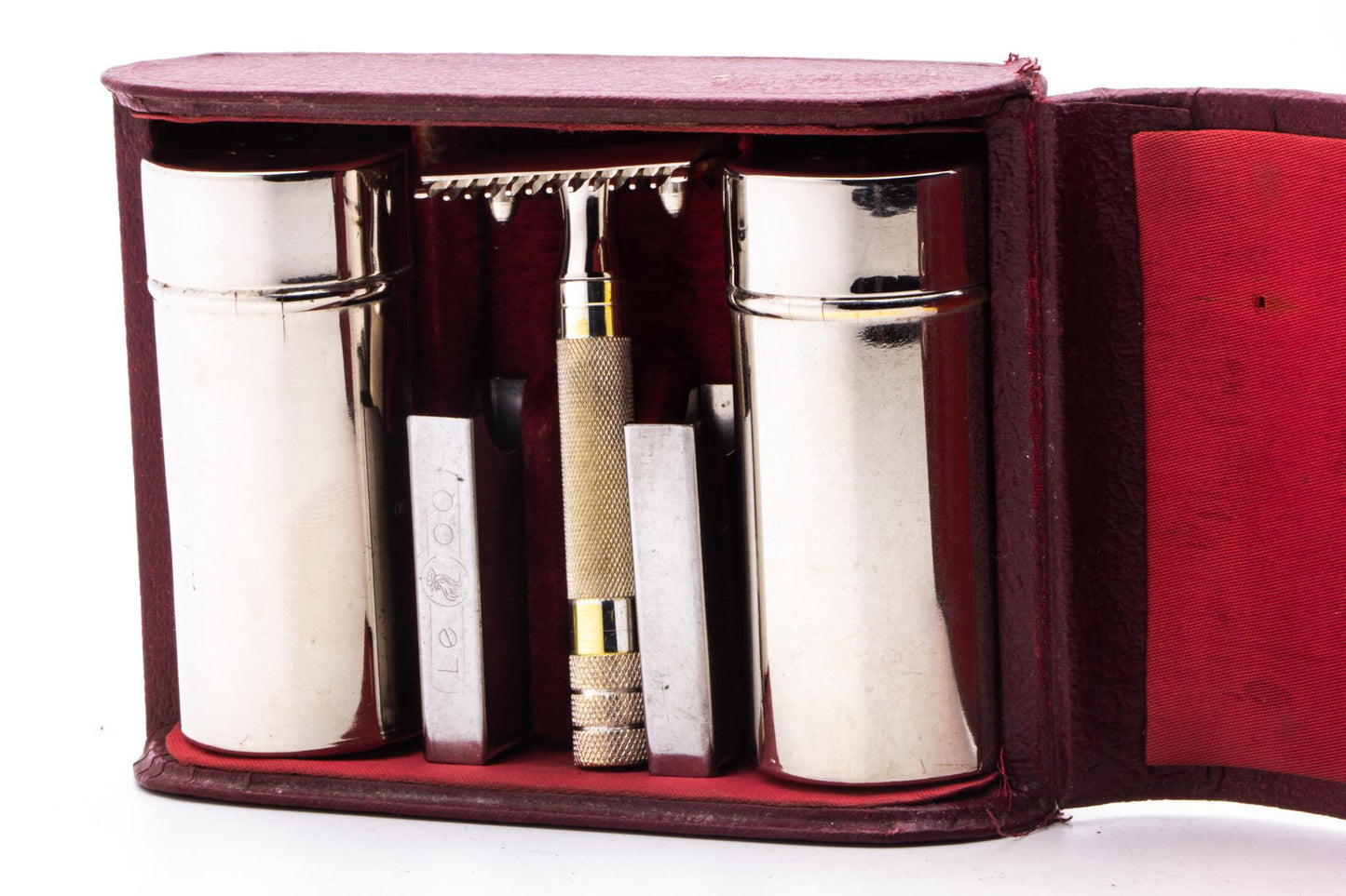 LeCoq Safety Razor and Combination Set in Red Leather Case | Original Condition
