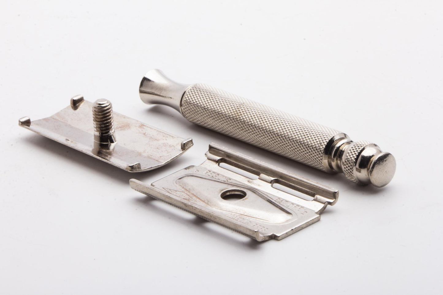 1970 P2 Gillette Ball End Tech Three Piece Double Edge Safety Razor | Original Condition