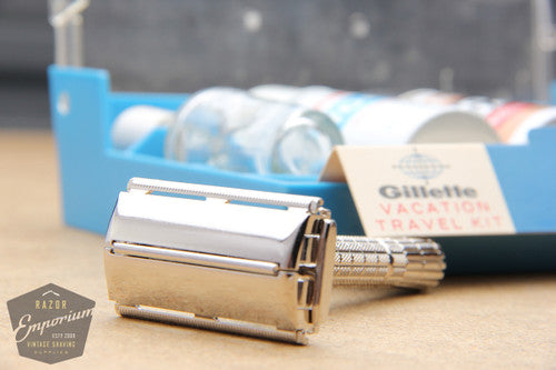 Gillette 1979 Flair Tip Super Speed Safety Razor Vacation & Travel Kit