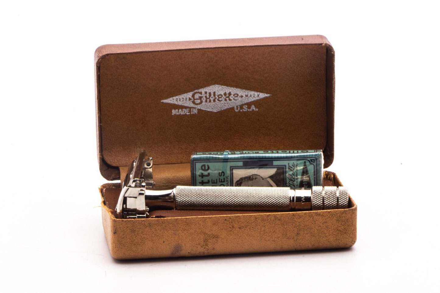 1941 Gillette Ranger Tech TTO Double Edge Safety Razor Set | Original Condition