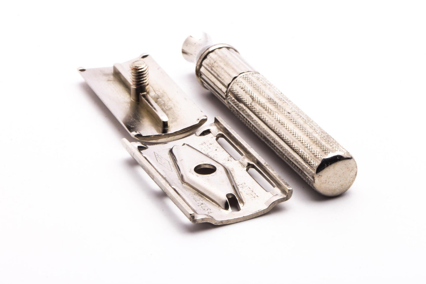 1940's Gillette Fat Handle Tech Three Piece Double Edge Safety Razor | Original Condition