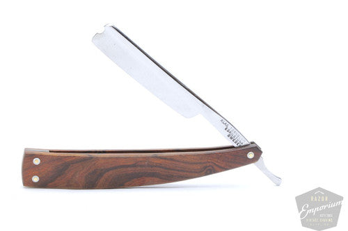 7/16" Klas Tornblom Faux Frameback Wood Scale Straight Razor